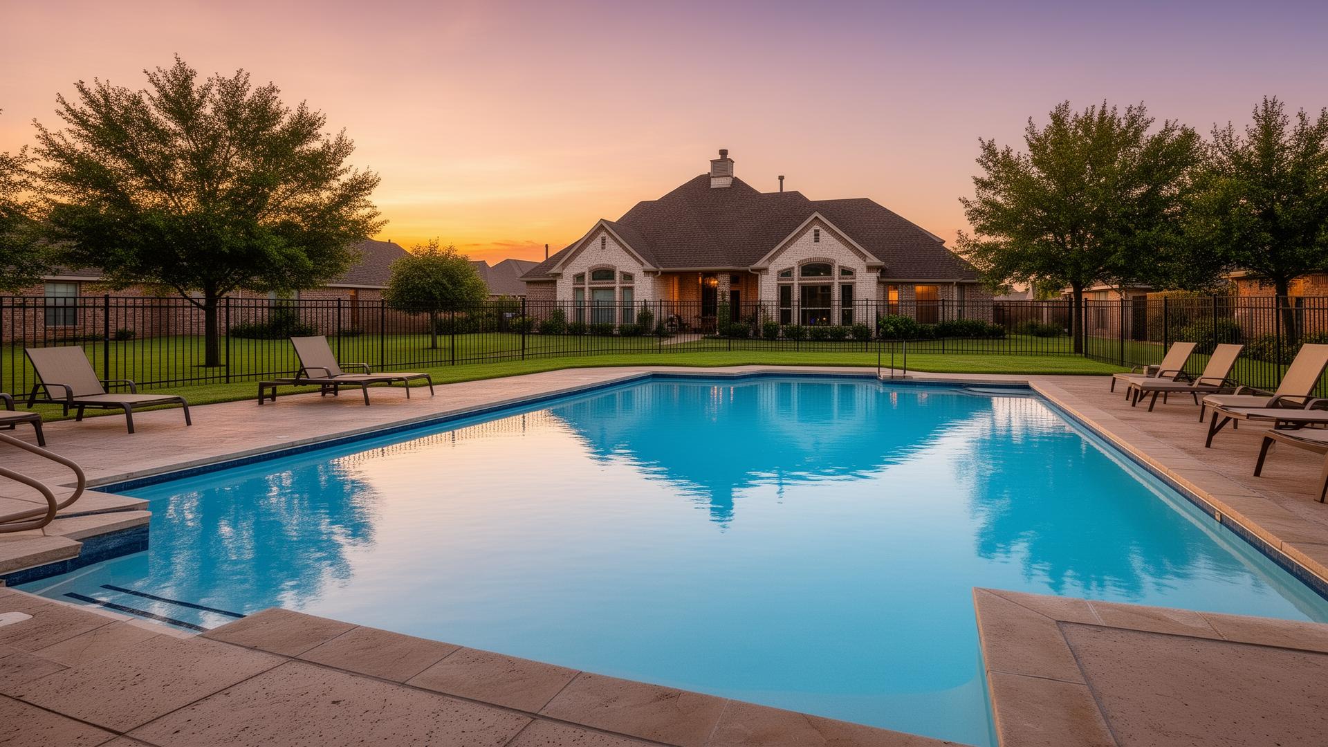 Backyard residential swimming pool in Tulsa